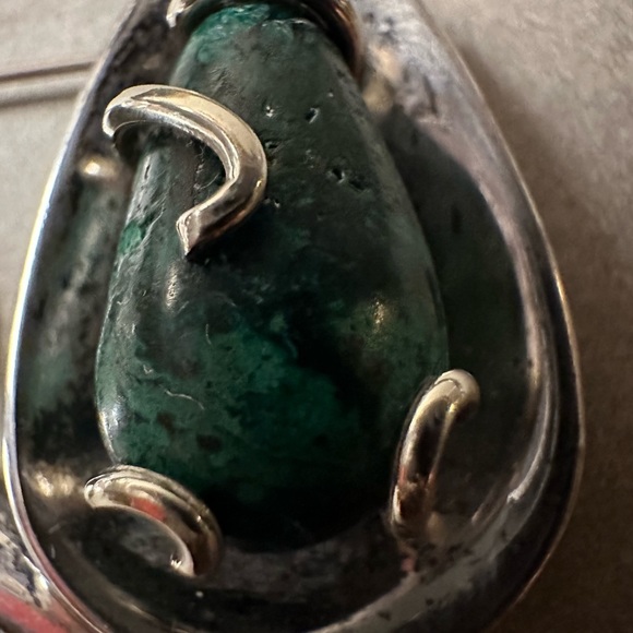 Los Castillo Taxco stamped silver, stone and gold pin - Picture 8 of 9